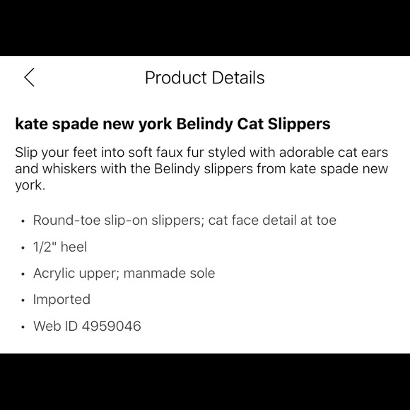 Kate Spade ♠️ New York Belindy Cat Slippers size 7 - Picture 2 of 8